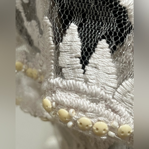 ADRIANNA PAPELL SPECIAL OCCASION LACE AND BEADS IVORY SHEATH DRESS. SIZE 10 - Picture 11 of 11